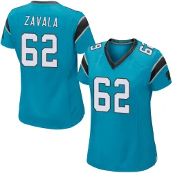 Women's Chandler Zavala Carolina Panthers No.62 Game Alternate Jersey - Blue