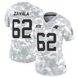 Women's Chandler Zavala Carolina Panthers No.62 Limited 2024 Salute to Service Jersey - Arctic Camo