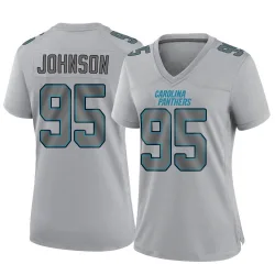 Women's Charles Johnson Carolina Panthers No.95 Game Atmosphere Fashion Jersey - Gray