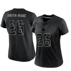 Women's Chau Smith-Wade Carolina Panthers No.26 Limited Reflective Jersey - Black