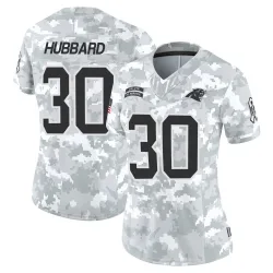 Women's Chuba Hubbard Carolina Panthers No.30 Limited 2024 Salute to Service Jersey - Arctic Camo