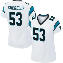 Women's Claudin Cherelus Carolina Panthers No.53 Game Jersey - White