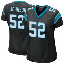 Women's DJ Johnson Carolina Panthers No.52 Game Team Color Jersey - Black