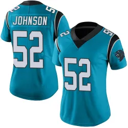 Women's DJ Johnson Carolina Panthers No.52 Limited Alternate Vapor Untouchable Jersey - Blue