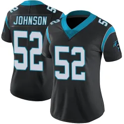 Women's DJ Johnson Carolina Panthers No.52 Limited Team Color Vapor Untouchable Jersey - Black