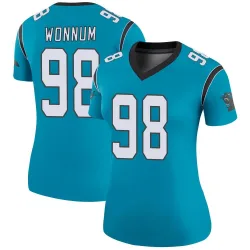 Women's D.J. Wonnum Carolina Panthers No.98 Legend Color Rush Jersey - Blue