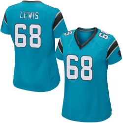 Women's Damien Lewis Carolina Panthers No.68 Game Alternate Jersey - Blue