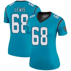 Women's Damien Lewis Carolina Panthers No.68 Legend Color Rush Jersey - Blue