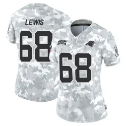 Women's Damien Lewis Carolina Panthers No.68 Limited 2024 Salute to Service Jersey - Arctic Camo