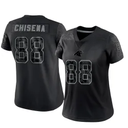 Women's Dan Chisena Carolina Panthers No.88 Limited Reflective Jersey - Black
