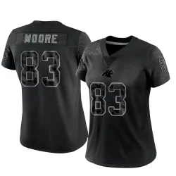 Women's David Moore Carolina Panthers No.83 Limited Reflective Jersey - Black