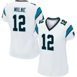 Women's Dax Milne Carolina Panthers No.12 Game Jersey - White