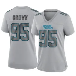 Women's Derrick Brown Carolina Panthers No.95 Game Atmosphere Fashion Jersey - Gray