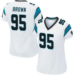 Derrick Brown Carolina Panthers Fanatics Authentic Game-Used #95 White  Jersey vs. Baltimore Ravens on November