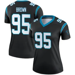 Women's Derrick Brown Carolina Panthers No.95 Legend Jersey - Black