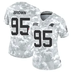 Women's Derrick Brown Carolina Panthers No.95 Limited 2024 Salute to Service Jersey - Arctic Camo