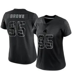 Women's Derrick Brown Carolina Panthers No.95 Limited Reflective Jersey - Black