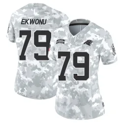 Women's Ikem Ekwonu Carolina Panthers No.79 Limited 2024 Salute to Service Jersey - Arctic Camo