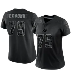 Women's Ikem Ekwonu Carolina Panthers No.79 Limited Reflective Jersey - Black
