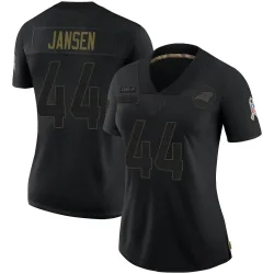 Women's JJ Jansen Carolina Panthers No.44 Limited 2020 Salute To Service Jersey - Black