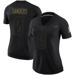 Women's Ja'Tavion Sanders Carolina Panthers No.0 Limited 2020 Salute To Service Jersey - Black