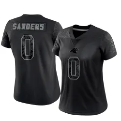 Women's Ja'Tavion Sanders Carolina Panthers No.0 Limited Reflective Jersey - Black