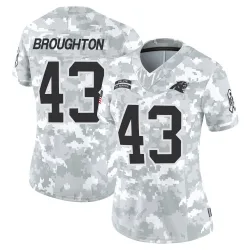Women's JaTravis Broughton Carolina Panthers No.43 Limited 2024 Salute to Service Jersey - Arctic Camo