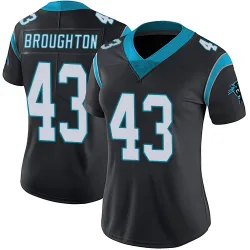Women's JaTravis Broughton Carolina Panthers No.43 Limited Team Color Vapor Untouchable Jersey - Black