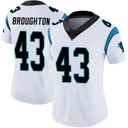 Women's JaTravis Broughton Carolina Panthers No.43 Limited Vapor Untouchable Jersey - White