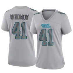 Women's Jacoby Windmon Carolina Panthers No.41 Game Atmosphere Fashion Jersey - Gray
