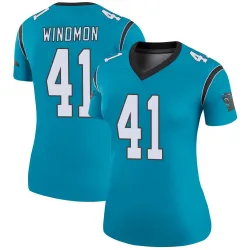 Women's Jacoby Windmon Carolina Panthers No.41 Legend Color Rush Jersey - Blue