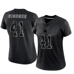 Women's Jacoby Windmon Carolina Panthers No.41 Limited Reflective Jersey - Black