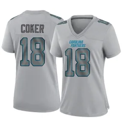 Women's Jalen Coker Carolina Panthers No.18 Game Atmosphere Fashion Jersey - Gray