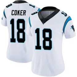 Women's Jalen Coker Carolina Panthers No.18 Limited Vapor Untouchable Jersey - White
