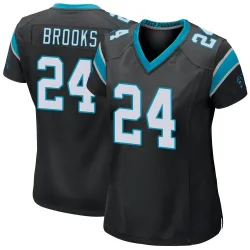 Women's Jonathon Brooks Carolina Panthers No.24 Game Team Color Jersey - Black