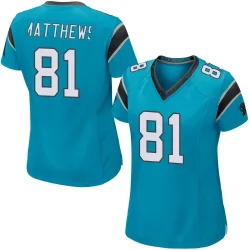 Women's Jordan Matthews Carolina Panthers No.81 Game Alternate Jersey - Blue