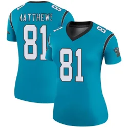 Women's Jordan Matthews Carolina Panthers No.81 Legend Color Rush Jersey - Blue