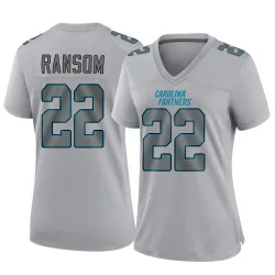 Women's Lathan Ransom Carolina Panthers No.22 Game Atmosphere Fashion Jersey - Gray
