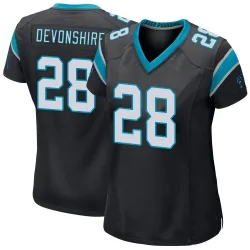 Women's M.J. Devonshire Carolina Panthers No.28 Game Team Color Jersey - Black