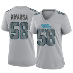 Women's Mapalo Mwansa Carolina Panthers No.58 Game Atmosphere Fashion Jersey - Gray