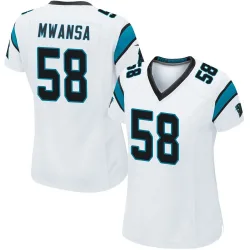 Women's Mapalo Mwansa Carolina Panthers No.58 Game Jersey - White