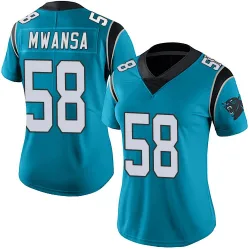 Women's Mapalo Mwansa Carolina Panthers No.58 Limited Alternate Vapor Untouchable Jersey - Blue