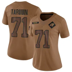 Women's Michael Tarquin Carolina Panthers No.71 Limited 2023 Salute To Service Jersey - Brown