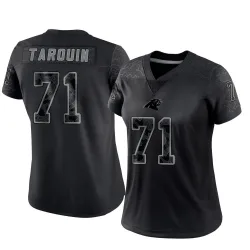 Women's Michael Tarquin Carolina Panthers No.71 Limited Reflective Jersey - Black