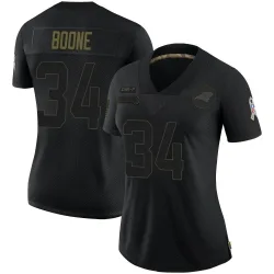 Women's Mike Boone Carolina Panthers No.34 Limited 2020 Salute To Service Jersey - Black
