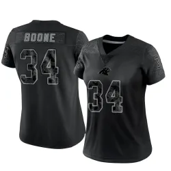 Women's Mike Boone Carolina Panthers No.34 Limited Reflective Jersey - Black