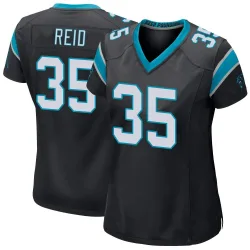 Women's Mike Reid Carolina Panthers No.35 Game Team Color Jersey - Black