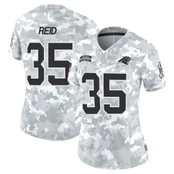 Women's Mike Reid Carolina Panthers No.35 Limited 2024 Salute to Service Jersey - Arctic Camo