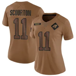 Women's Nic Scourton Carolina Panthers No.11 Limited 2023 Salute To Service Jersey - Brown