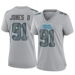 Women's Pat Jones II Carolina Panthers No.91 Game Atmosphere Fashion Jersey - Gray